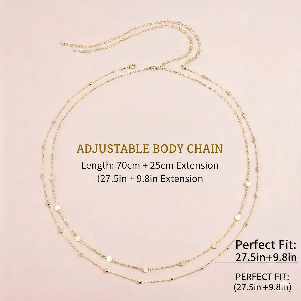 Beach Style Coin Belly Chain for Women – Snake Bone Double Layer Waist & Body Jewelry