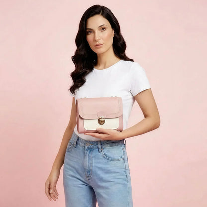 Trendy Diagonal Lock Chain Shoulder Bag – Stylish Women’s Fashion Handbag
